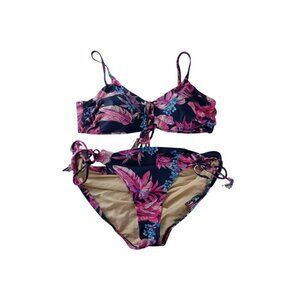 Swimsuits for all Women 2 PC Swim Set Tie Tassel Multicolor Bikini  sz 18